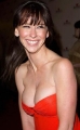 Jennifer Love Hewitt laughing in red sexy dress with nice neckline