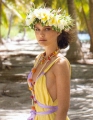 Natalie Portman posing in yellow dress