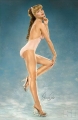 Heidi Klum as a pin-up girl in swimming suite
