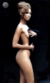 Tyra Banks posing nude covered with a piece of rag