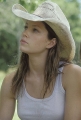 Jessica Biel posing in cowboy hat