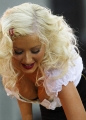 Christina Aguilera with plunging neckline